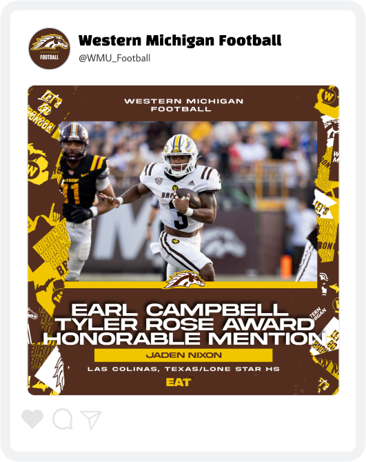 Western Michigan Football Award Graphic