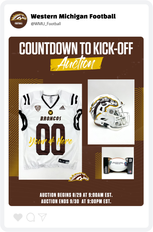 Western Michigan Football Gear Auction Graphic