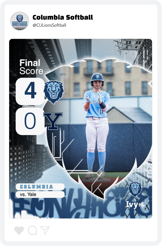 Columbia Softball Final Score Graphic