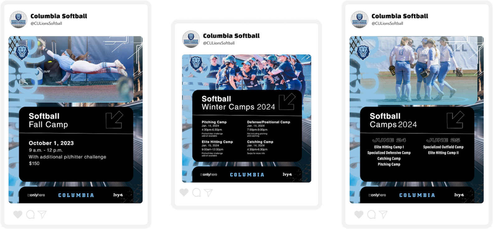 Columbia Softball Camp Flyer Graphic