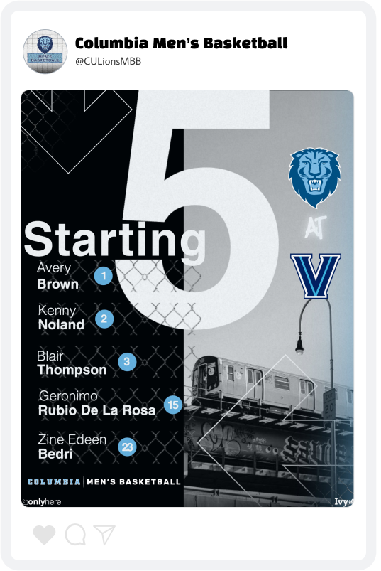 Columbia Basketball Starting Line Graphic