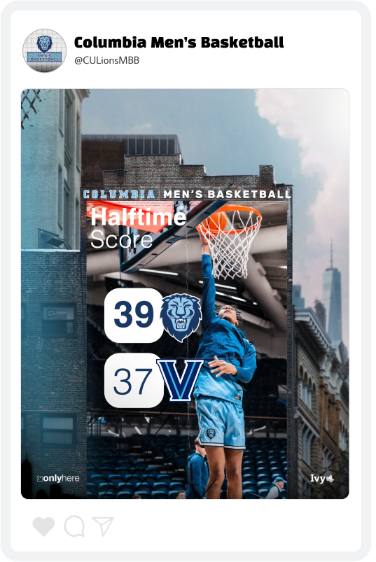 Columbia Basketball Score Update Graphic