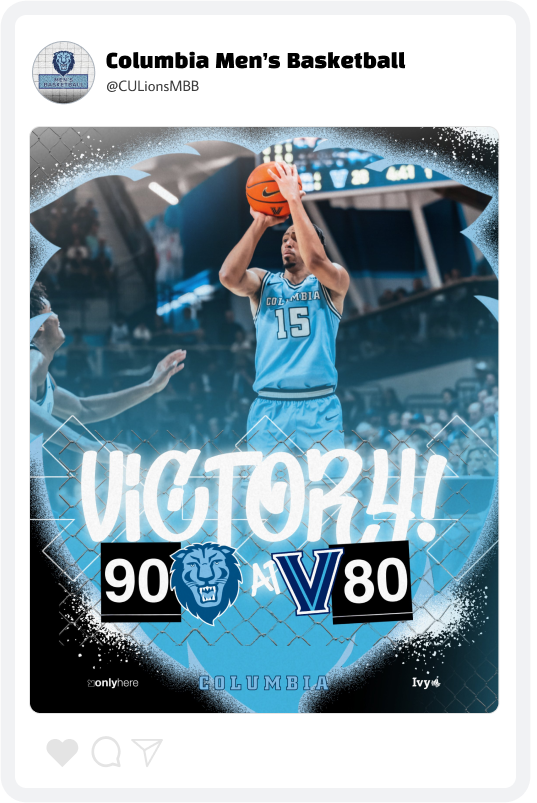 Columbia Basketball Final Score Graphic