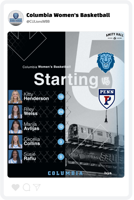 Columbia Basketball Starting Line Graphic