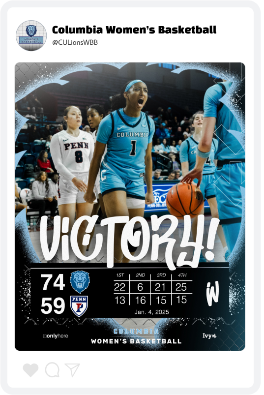 Columbia Basketball Final Score Graphic