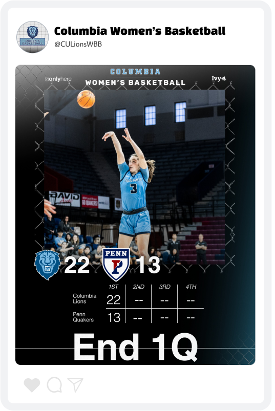 Columbia Basketball Score Update Graphic