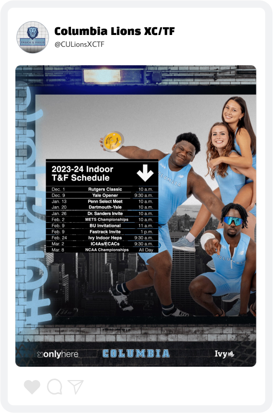 Columbia T&F Schedule Graphic