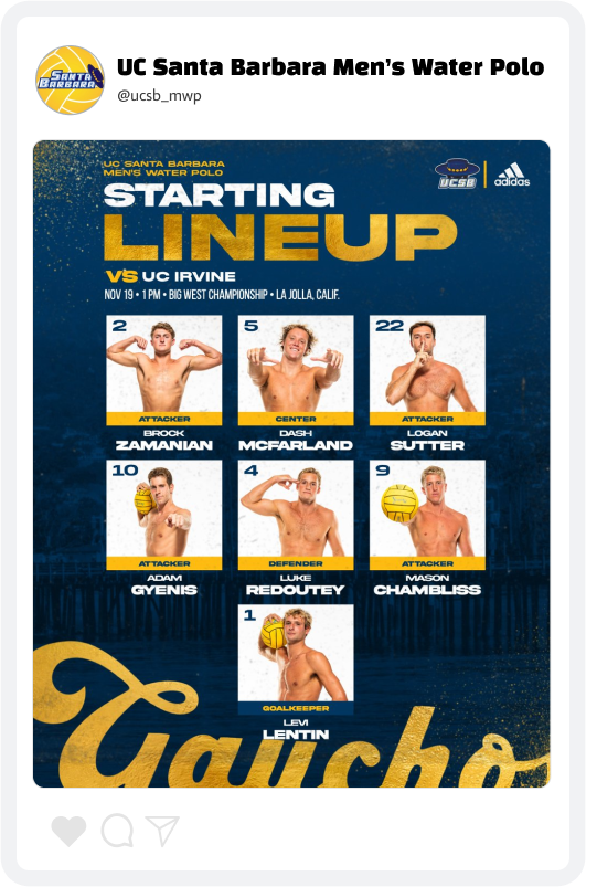 UCSB Water Polo Starting Lineup