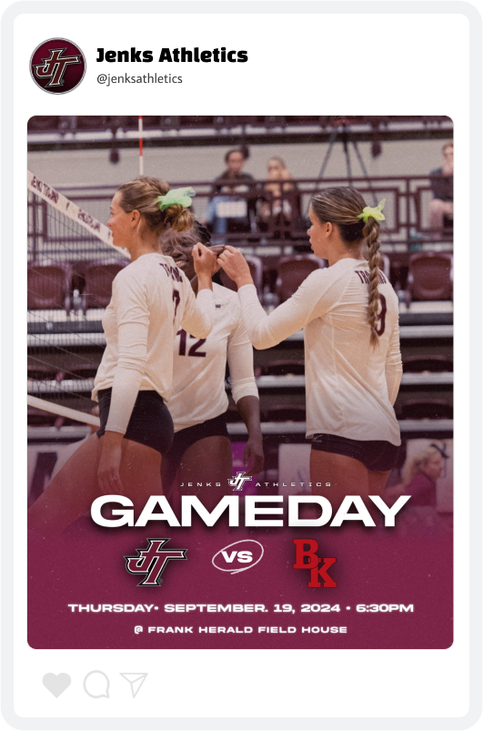 Jenks Volleyball Gameday Graphic