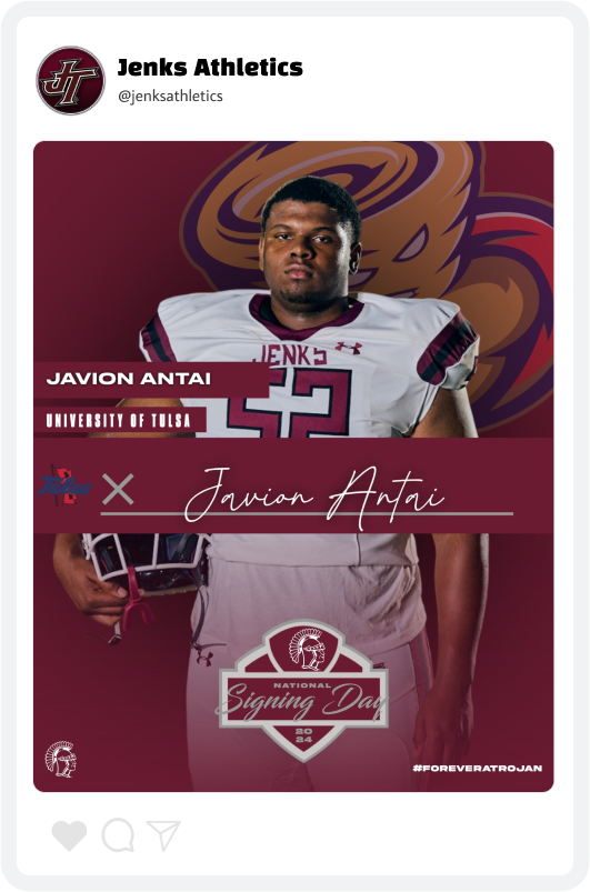 Jenks Football Athlete Commitment