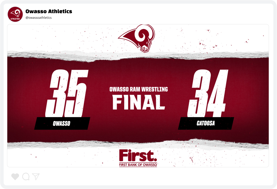 Owasso Wrestling Final Score